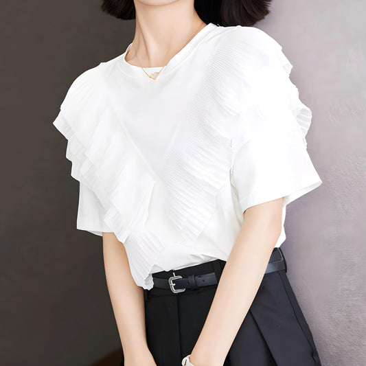 Faye Pleat Cascade T-Shirt
