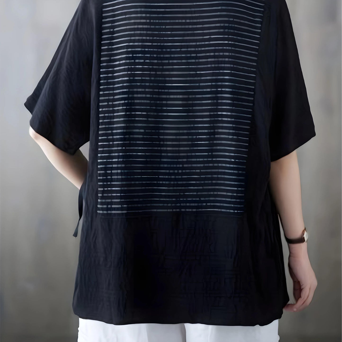 Marin Fine Stripe Split T-Shirt