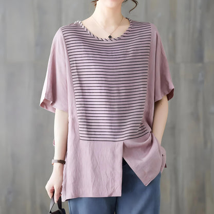 Marin Fine Stripe Split T-Shirt