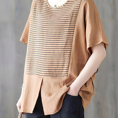 Marin Fine Stripe Split T-Shirt