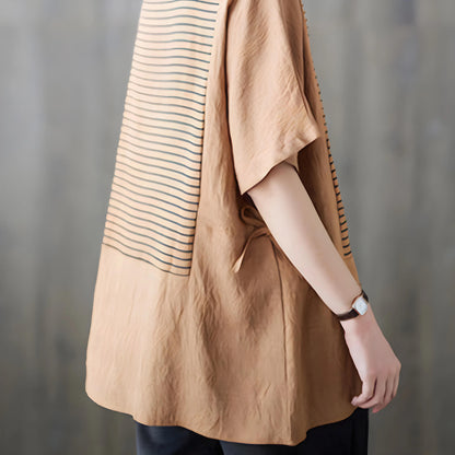 Marin Fine Stripe Split T-Shirt