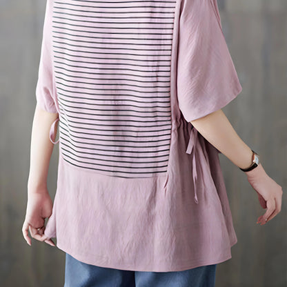 Marin Fine Stripe Split T-Shirt