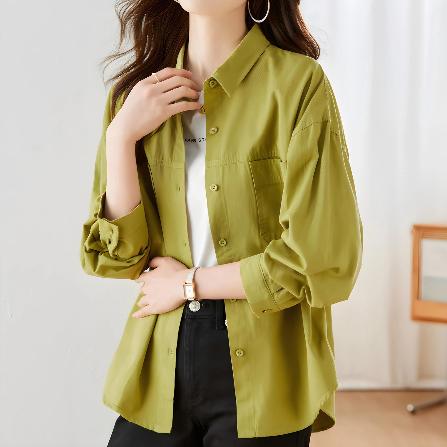 Lina Flow Cotton Pocket Shirt