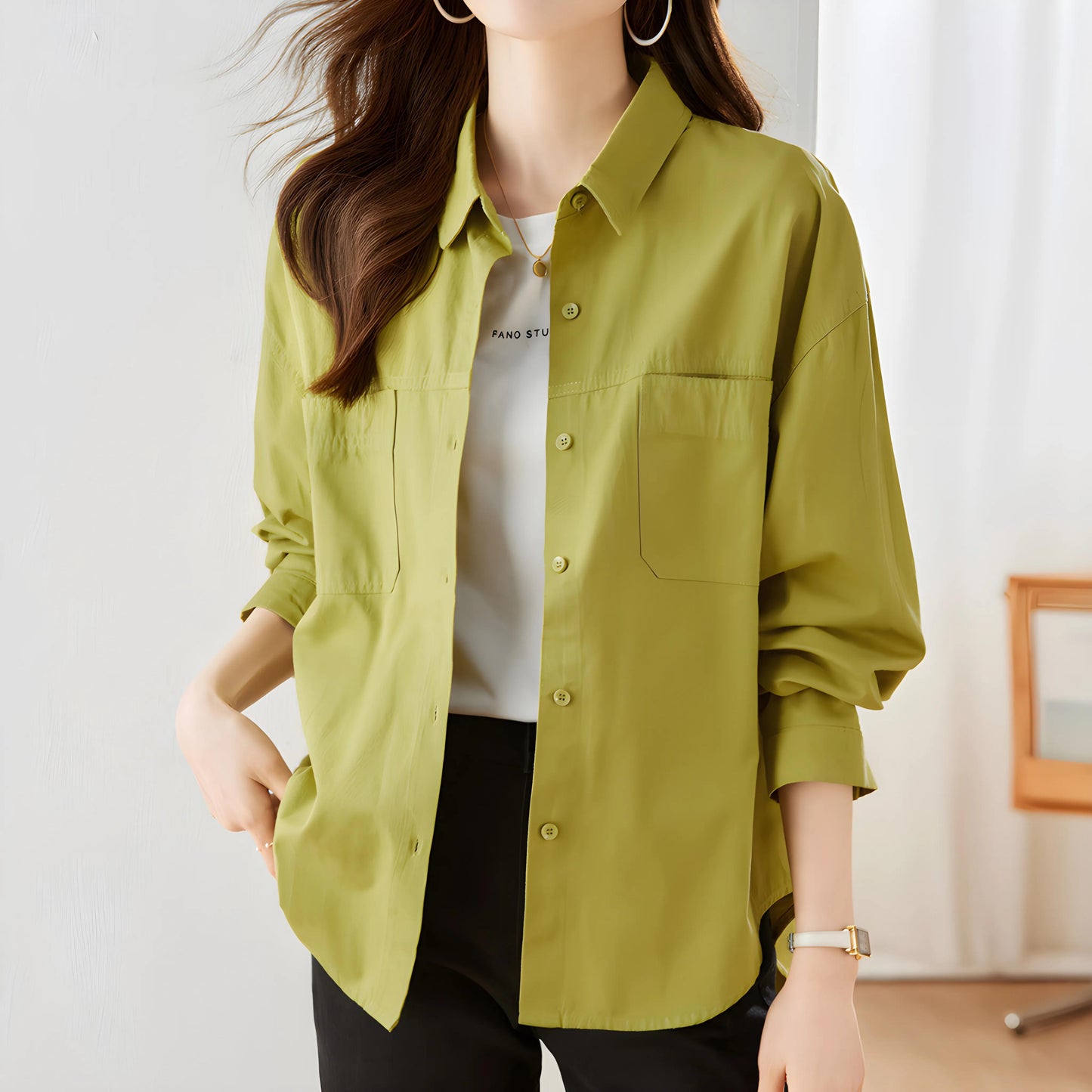 Lina Flow Cotton Pocket Shirt