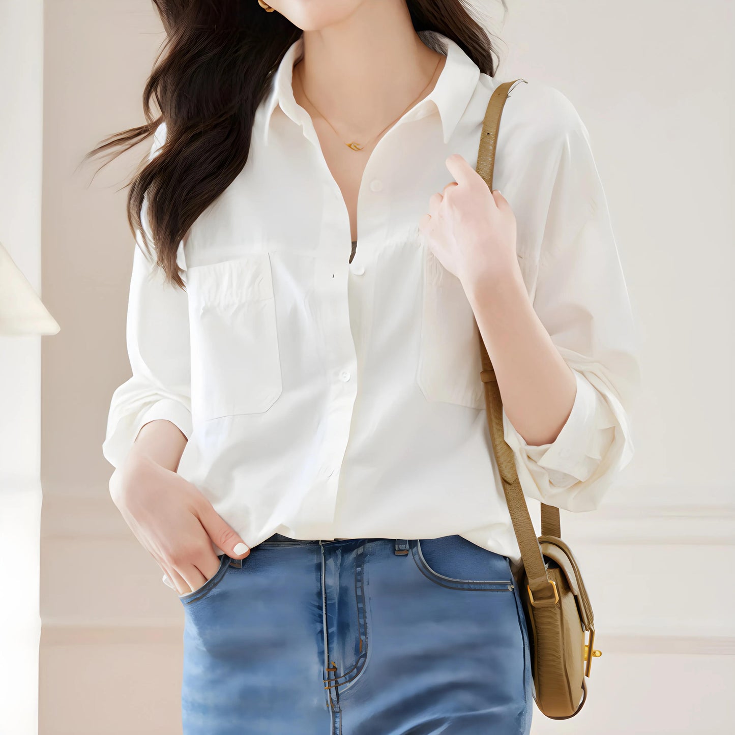Lina Flow Cotton Pocket Shirt