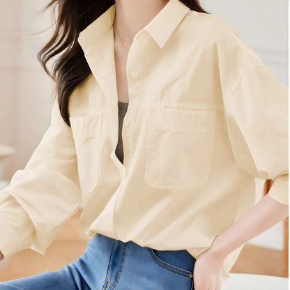 Lina Flow Cotton Pocket Shirt