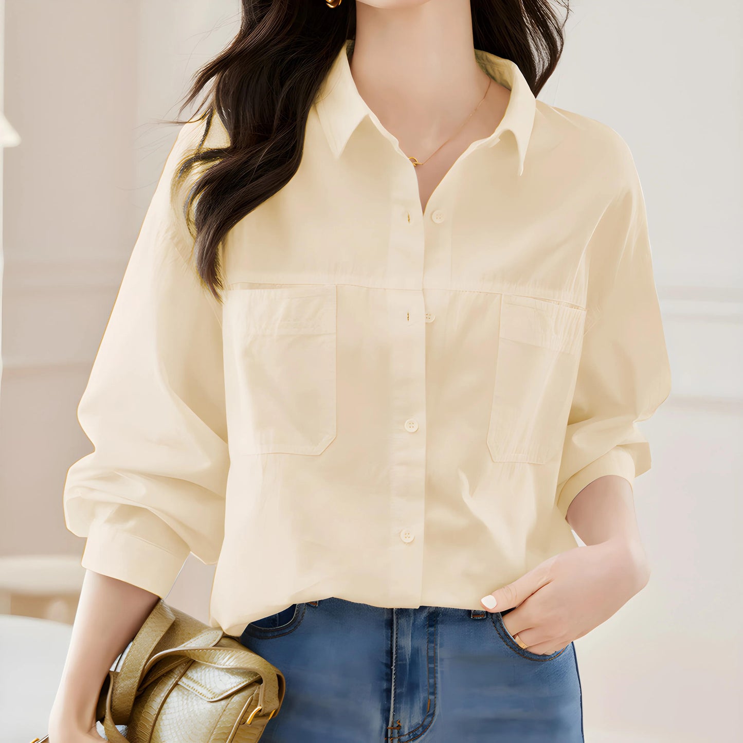 Lina Flow Cotton Pocket Shirt