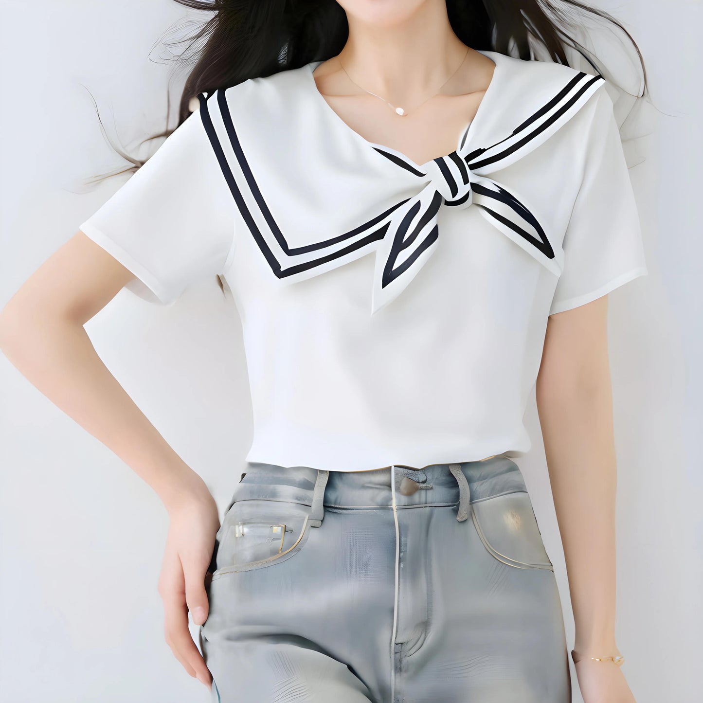 Arden Sail Bow Collar T-Shirt