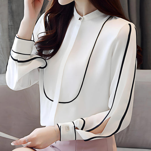 Noir Line Trim Blouse