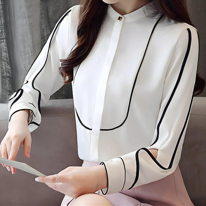 Noir Line Trim Blouse