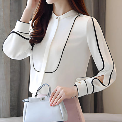 Noir Line Trim Blouse