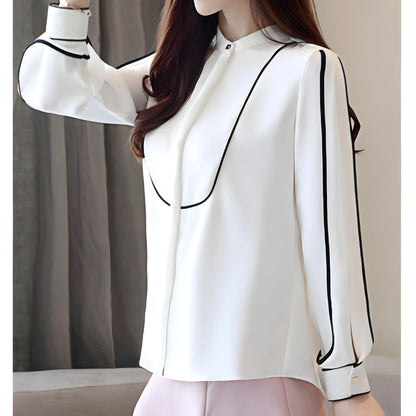 Noir Line Trim Blouse