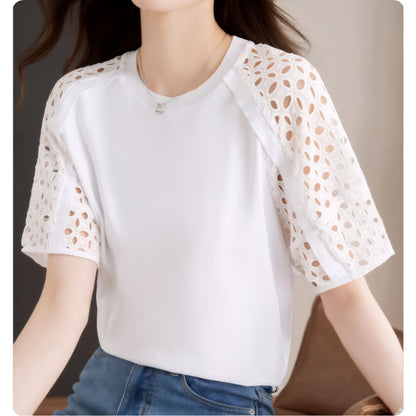 Eline Airy Lace Sleeve T-Shirt