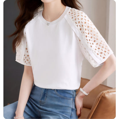 Eline Airy Lace Sleeve T-Shirt