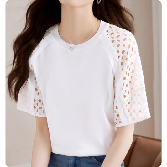Eline Airy Lace Sleeve T-Shirt