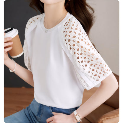 Eline Airy Lace Sleeve T-Shirt