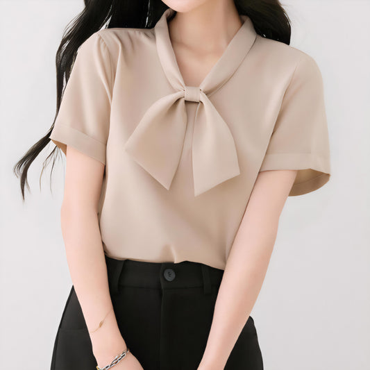 Alba Soft Bow Collar Blouse