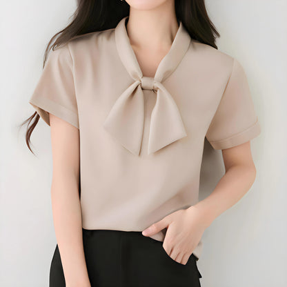 Alba Soft Bow Collar Blouse