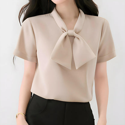 Alba Soft Bow Collar Blouse