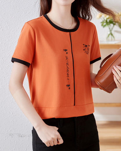 Elora Bloom Line Cotton T-Shirt