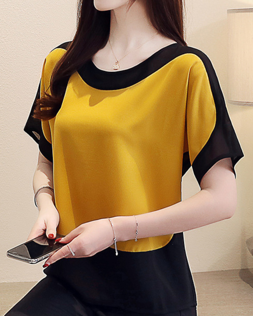 Mira Soft Contrast Flow Shirt