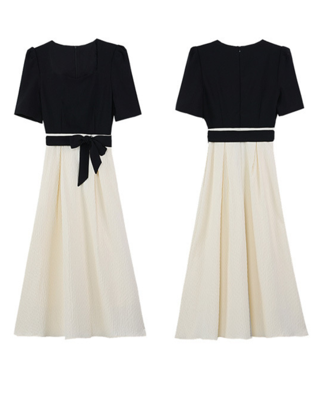 Vivian Contrast Bow Midi Dress