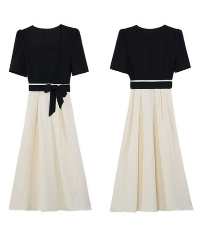 Vivian Contrast Bow Midi Dress