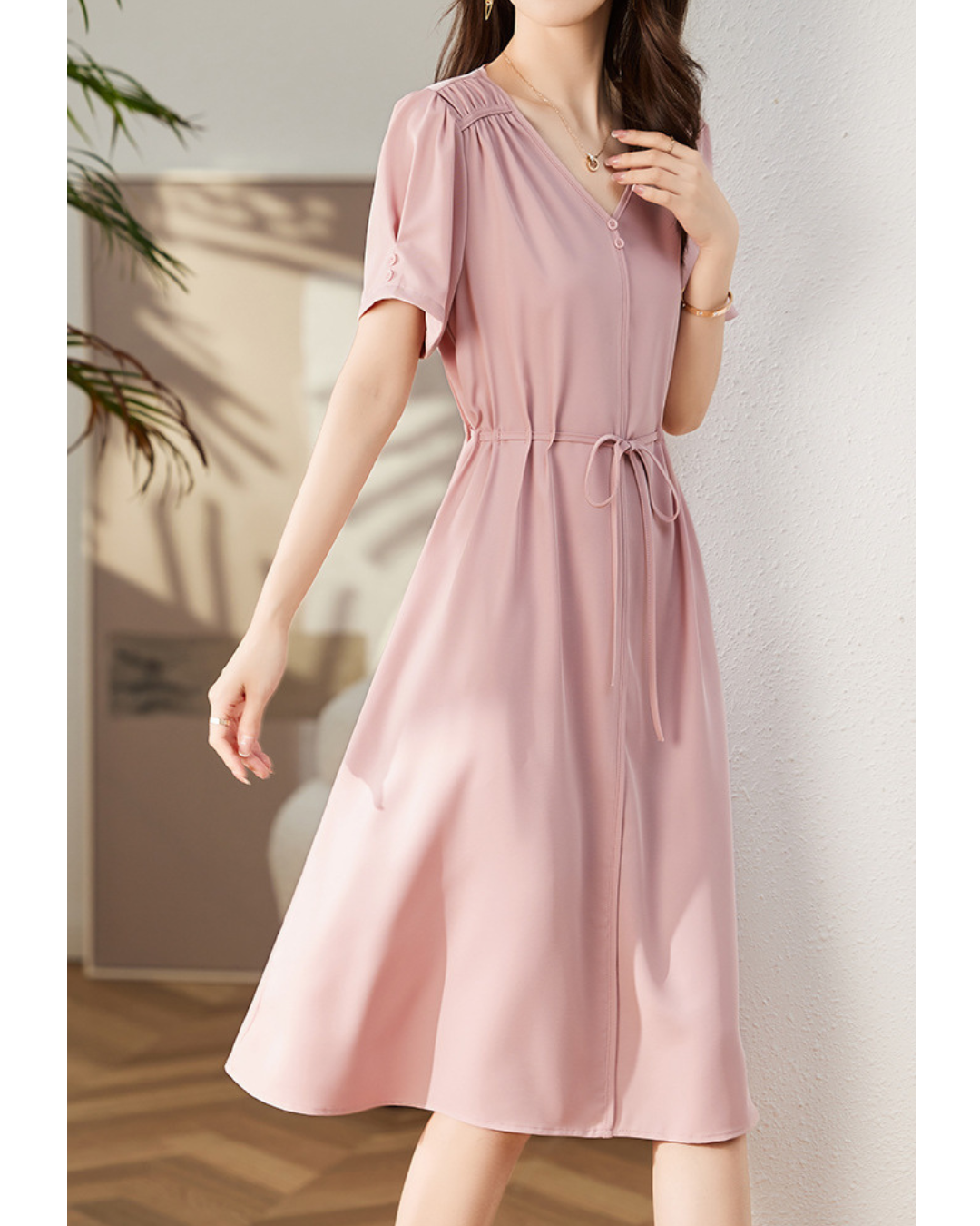 Lina Flow Waist Tie Dress