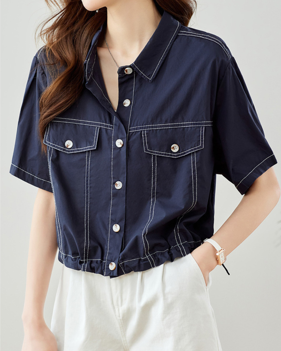 Vera Clean Utility Crop Shirt