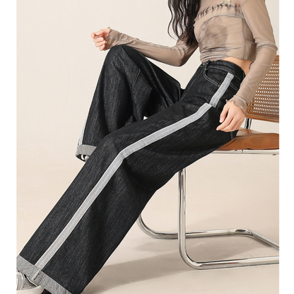 Freya Contrast Line Denim Trousers