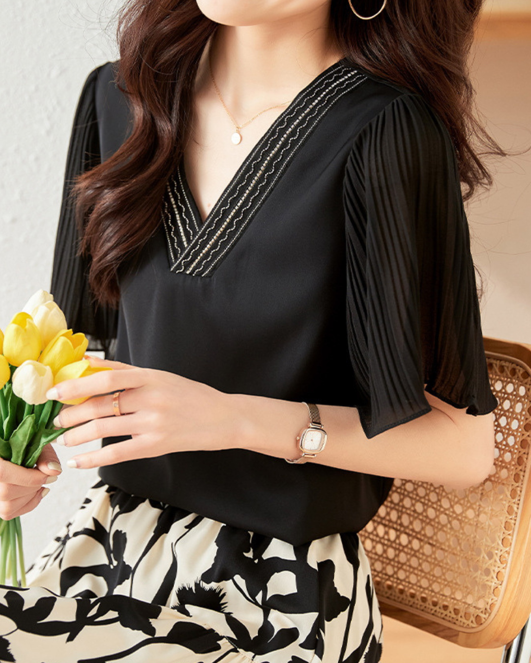 Aria Light Pleat Blouse