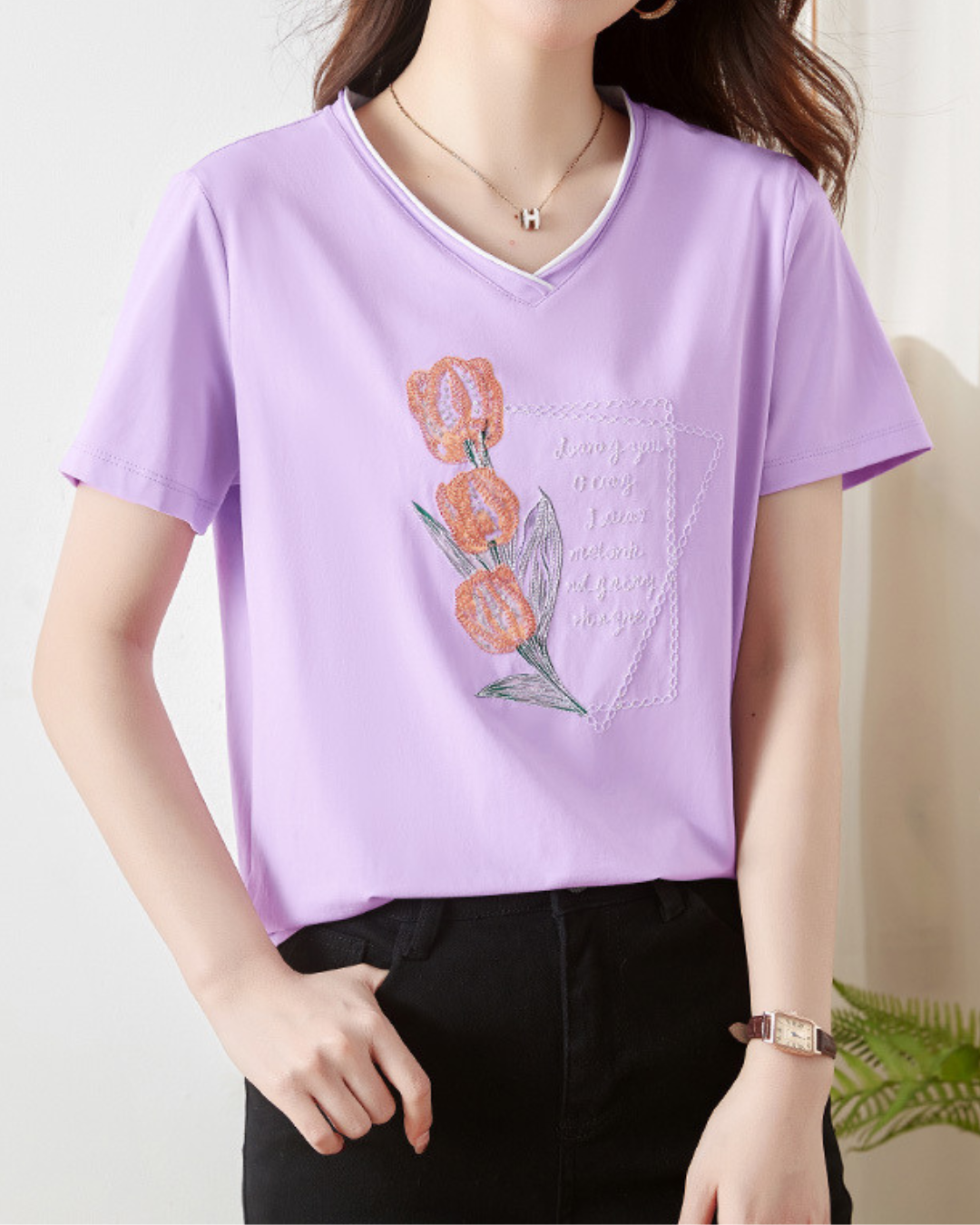 Lynette Bloom Note Cotton T-Shirt