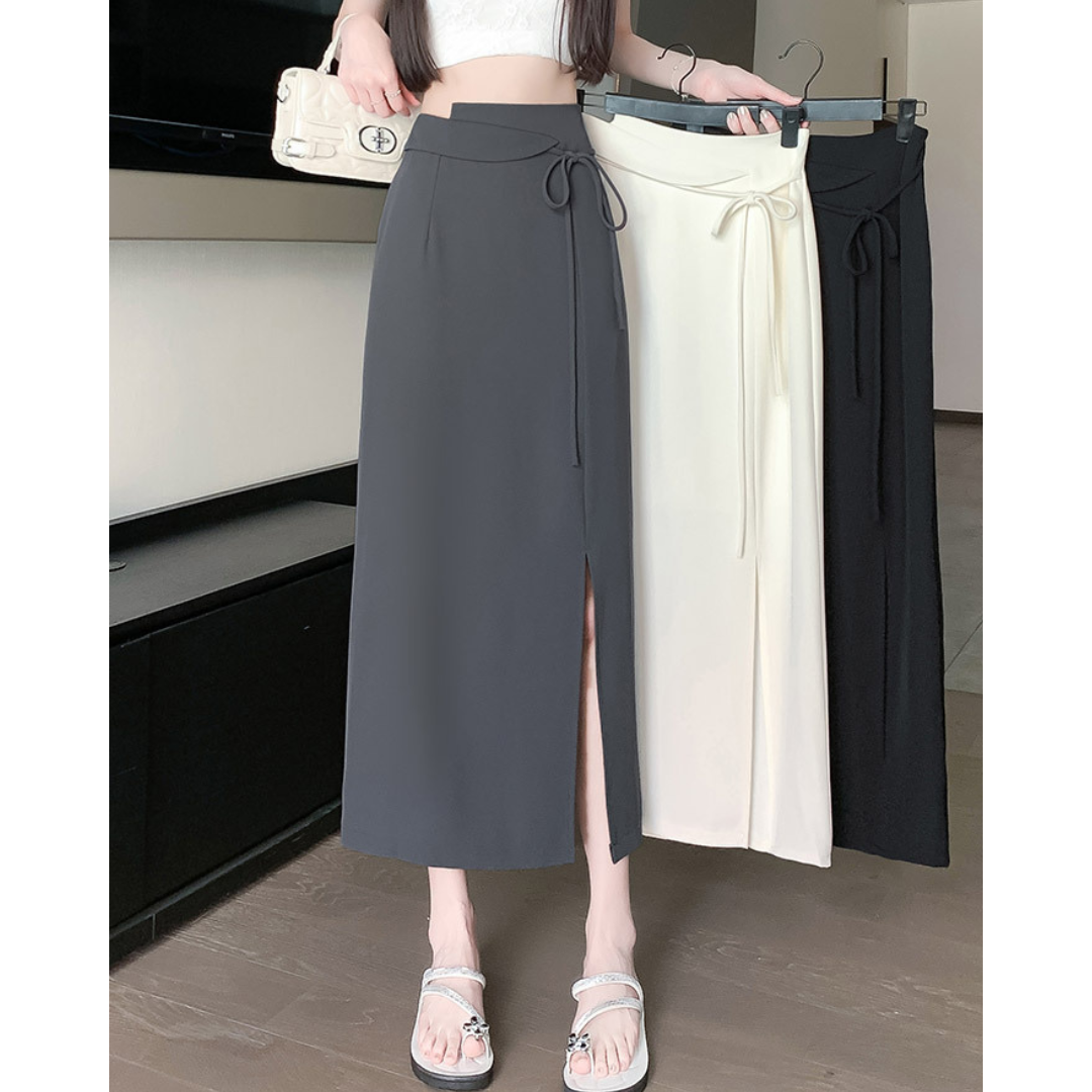 Clea Wrap Tie Midi Skirt