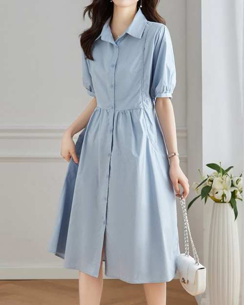 June Ease Cotton Shirt Dress