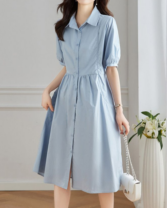 June Ease Cotton Shirt Dress