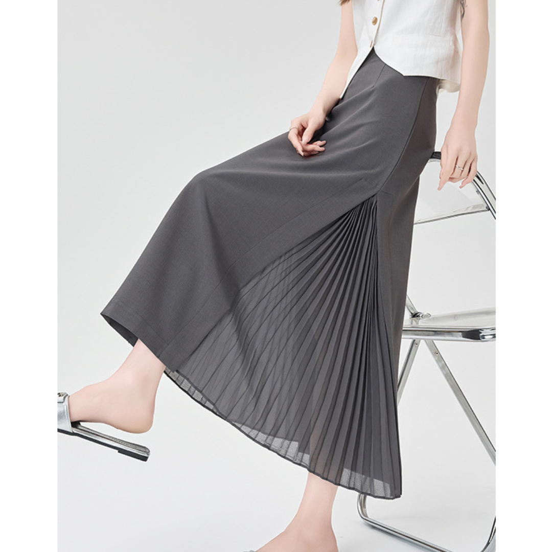 Lina Sheer Panel Midi Skirt