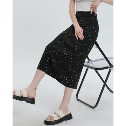 Eloise Dot Slit Midi Skirt