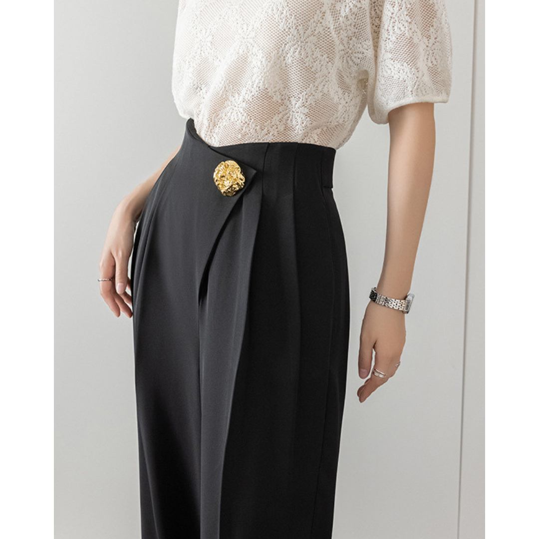 Lyra Gold Fold Trousers