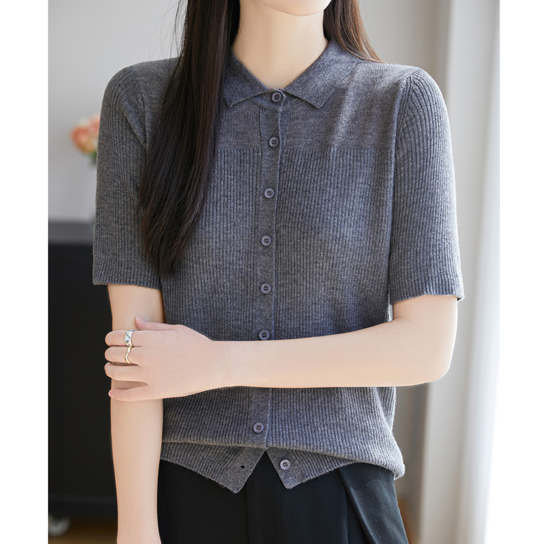 Irene Soft Rib Collar Knit