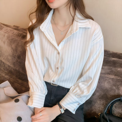 Line Poise Soft Printed V-Neck Blouse