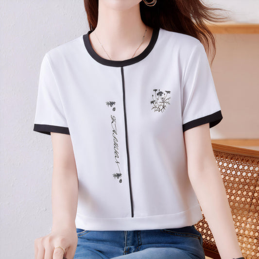 Elora Bloom Line Cotton T-Shirt