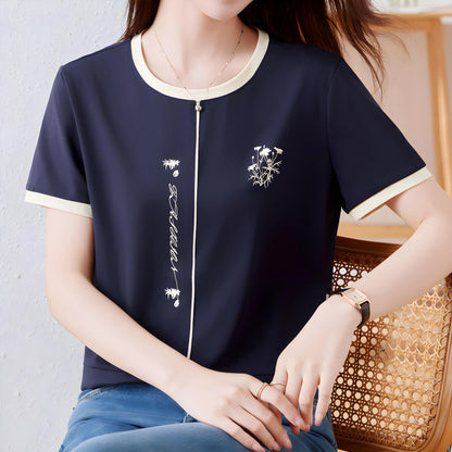 Elora Bloom Line Cotton T-Shirt