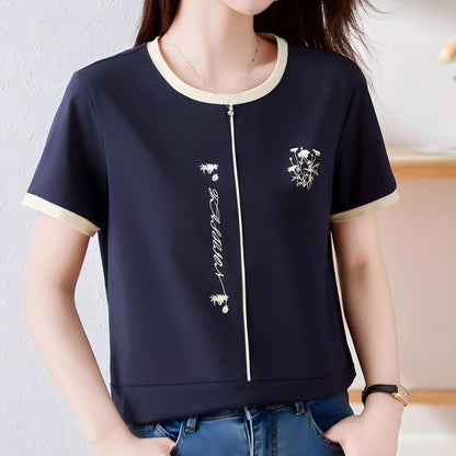Elora Bloom Line Cotton T-Shirt