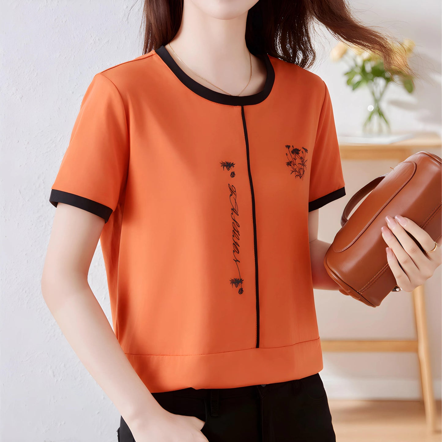 Elora Bloom Line Cotton T-Shirt