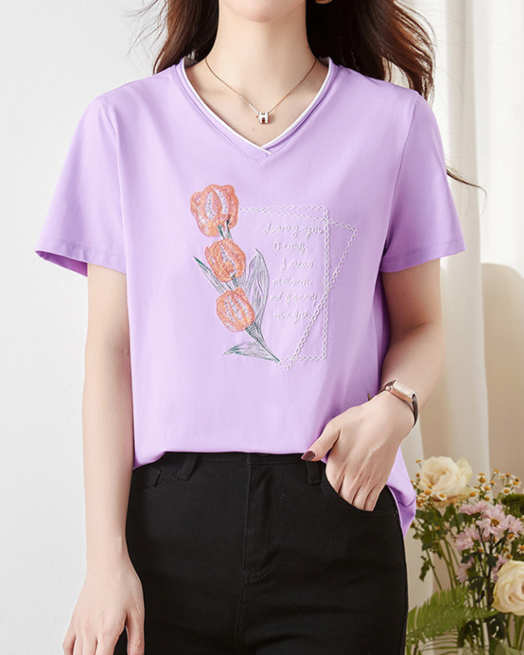 Lynette Bloom Note Cotton T-Shirt