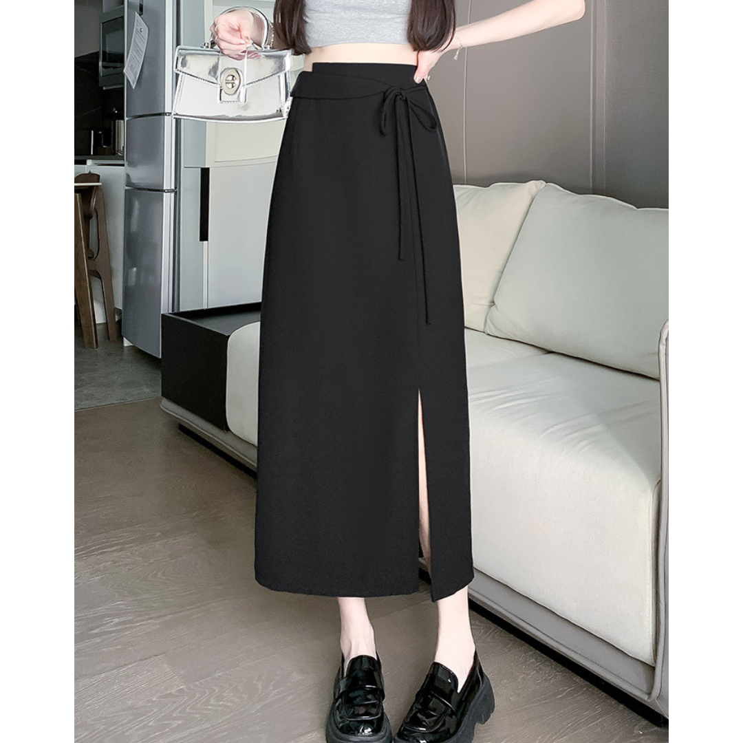 Clea Wrap Tie Midi Skirt