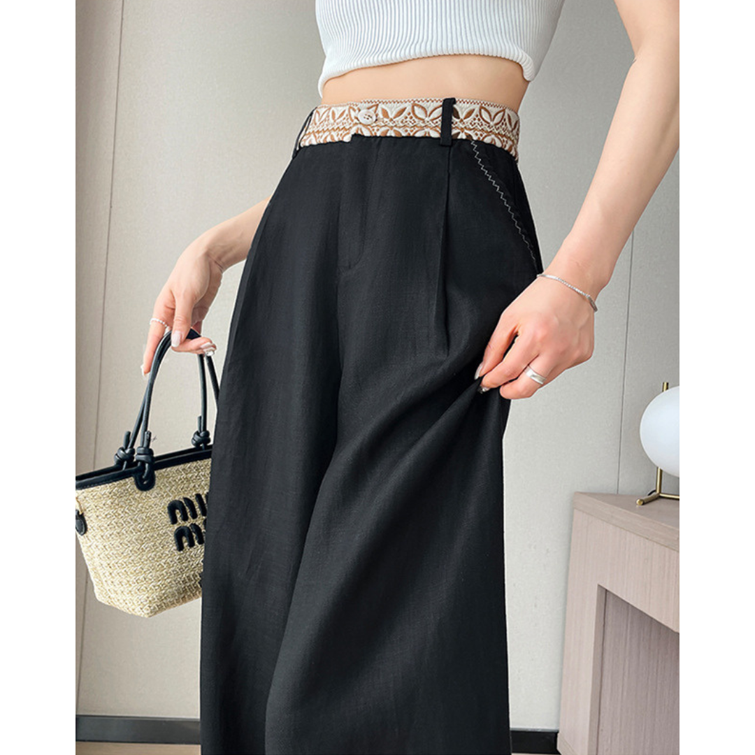 Ariwa Embroidered Waist Trousers