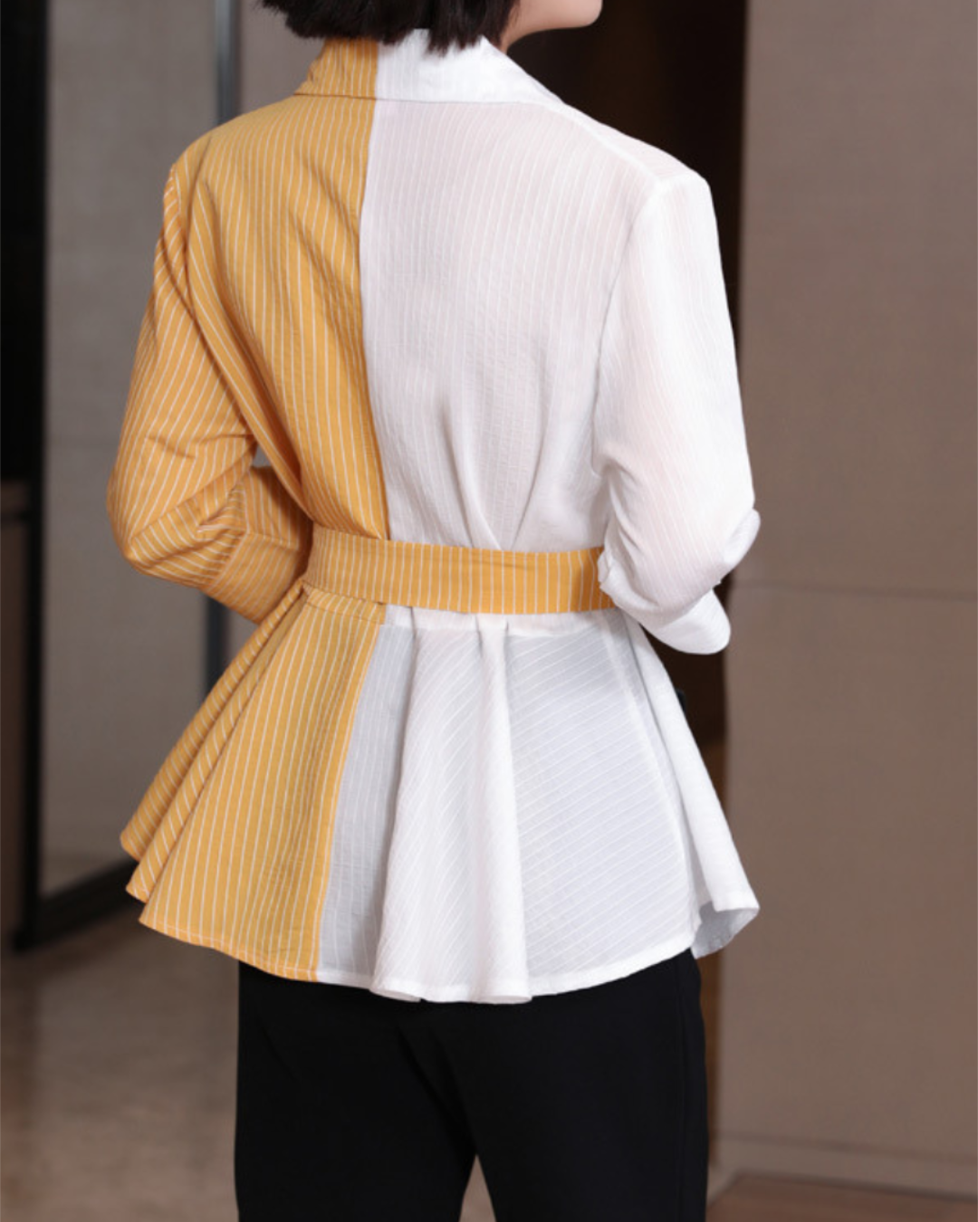 Elara Dual Tone Wrap Blouse