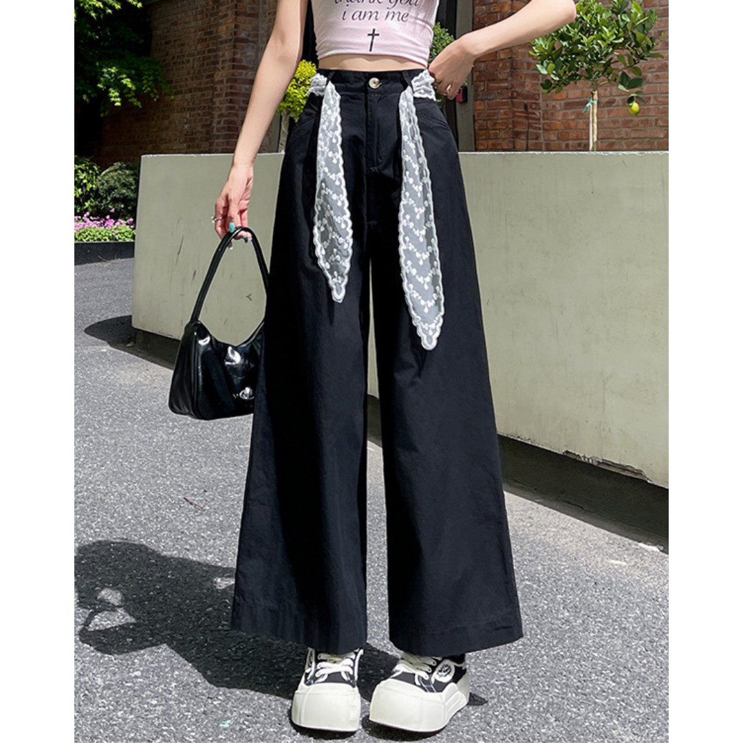 Liora Lace Bow Cotton Trousers