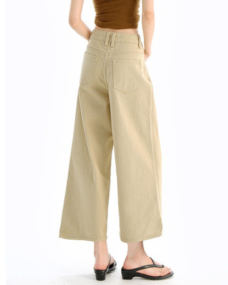 Elara Ease Wide Crop Jeans